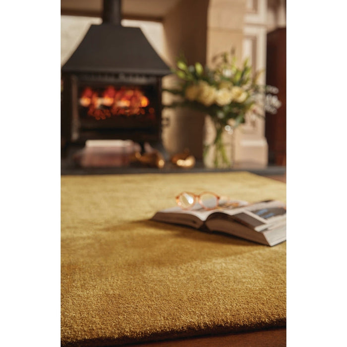 Hush Modern Plain Super-Soft Hand-Woven Wool&Viscose Cumin Rug