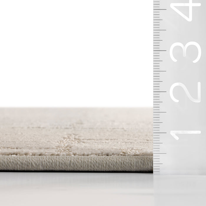 Ibis Crosshatch Custom Rug With Stain Protection Light Grey
