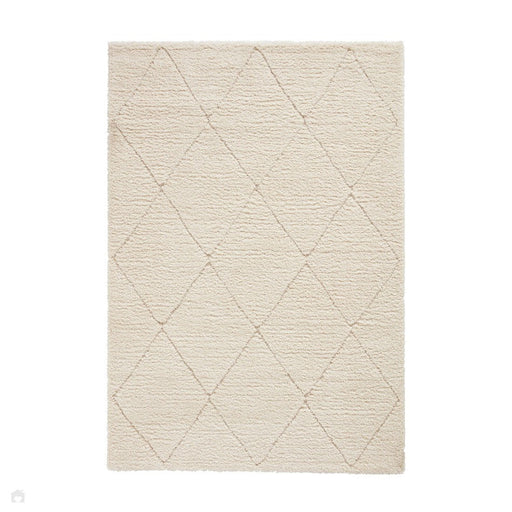 Ideal Shaggy 80260 Modern Plain Berber Textured Plush Soft-Touch Carved Boho Shaggy Cream Rug