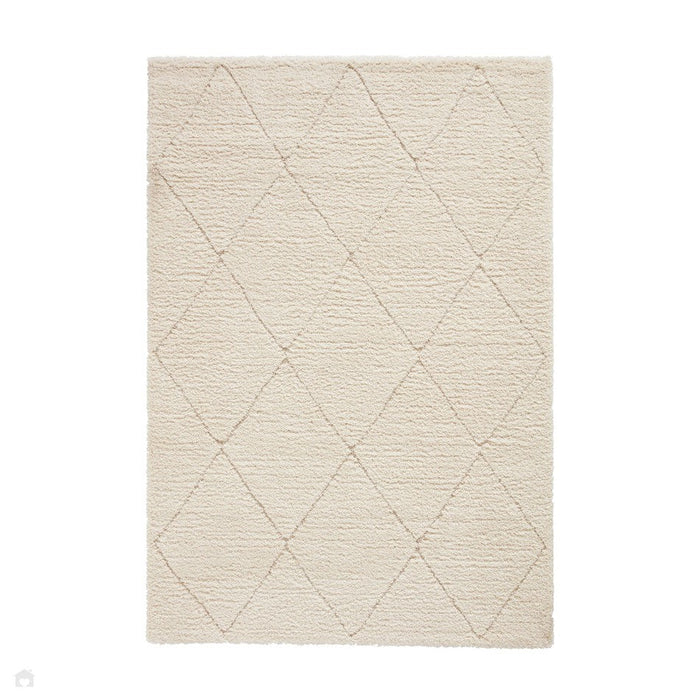 Ideal Shaggy 80260 Modern Plain Berber Textured Plush Soft-Touch Carved Boho Shaggy Cream Rug