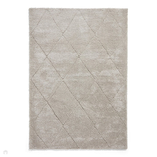 Ideal Shaggy 80260 Modern Plain Berber Textured Plush Soft-Touch Carved Boho Shaggy Silver Rug