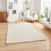 Ideal Shaggy 80362 Modern Plain Berber Textured Plush Soft-Touch Carved Boho Shaggy Cream Rug