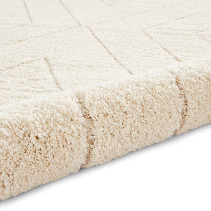 Ideal Shaggy 80362 Modern Plain Berber Textured Plush Soft-Touch Carved Boho Shaggy Cream Rug