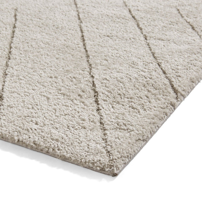 Ideal Shaggy 80362 Modern Plain Berber Textured Plush Soft-Touch Carved Boho Shaggy Silver Rug