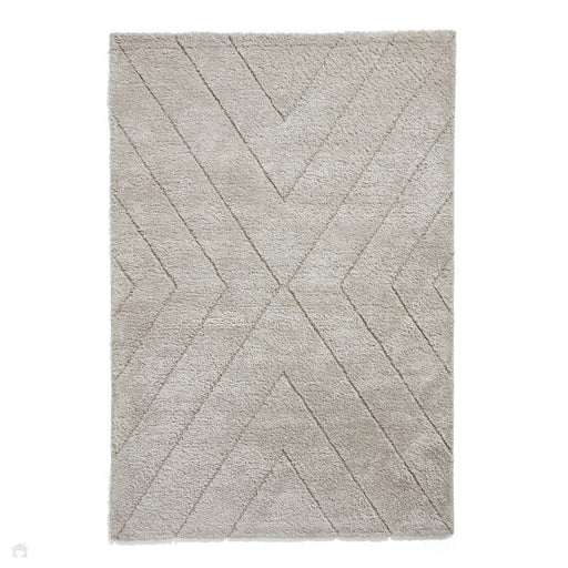 Ideal Shaggy 80362 Modern Plain Berber Textured Plush Soft-Touch Carved Boho Shaggy Silver Rug