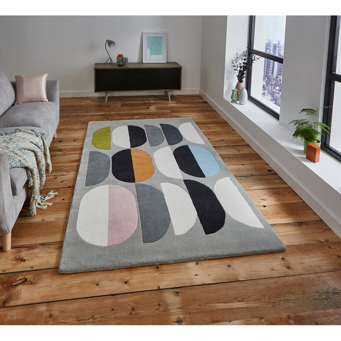 Inaluxe Modern Abstract Designer Wool Composition IX06 Grey/Multicolour Rug