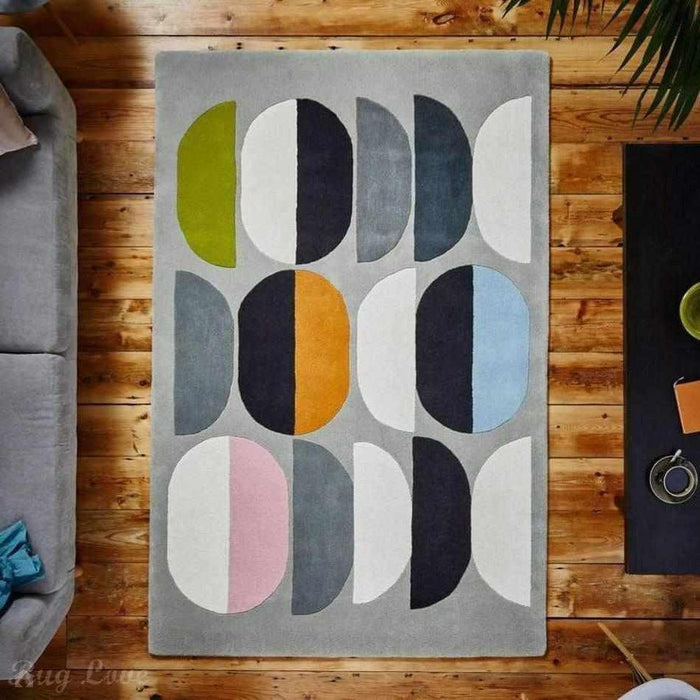 Inaluxe Modern Abstract Designer Wool Composition IX06 Grey/Multicolour Rug