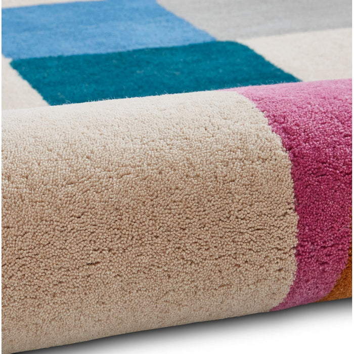 Inaluxe Modern Abstract Designer Wool Hey Ho Lets Go IX14 Multicolour Rug