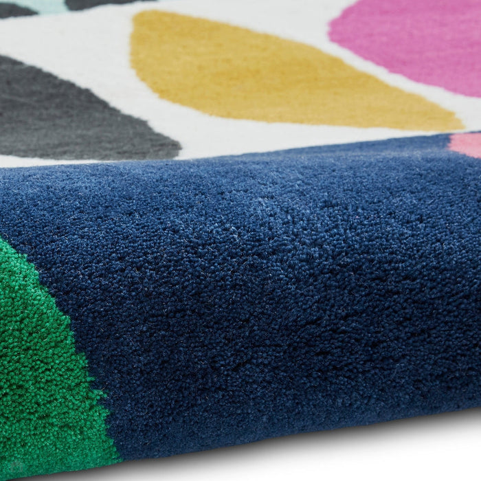 Inaluxe Modern Abstract Designer Wool Neon IX11 Beige/Cream/Blue/Black/Multicolour Rug