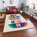 Inaluxe Modern Abstract Designer Wool Neon IX11 Beige/Cream/Blue/Black/Multicolour Rug