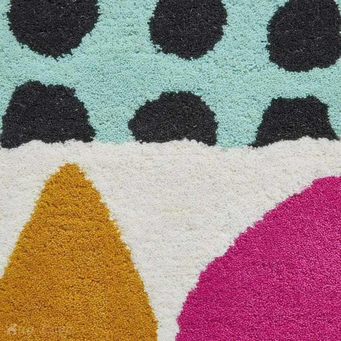 Inaluxe Modern Abstract Designer Wool Neon IX11 Beige/Cream/Blue/Black/Multicolour Rug