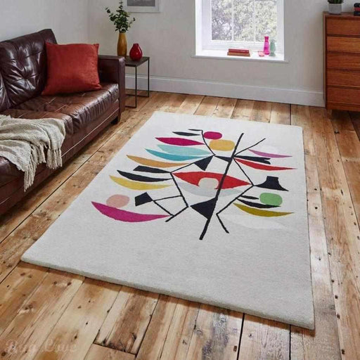 Inaluxe Modern Abstract Designer Wool Shipping News IX10 Beige/Cream/Beige/Black/Red/Blue/Multicolour Rug