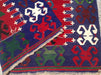 Indigo Red Vintage Turkish Kilim 306cm x 183cm Wool Cotton