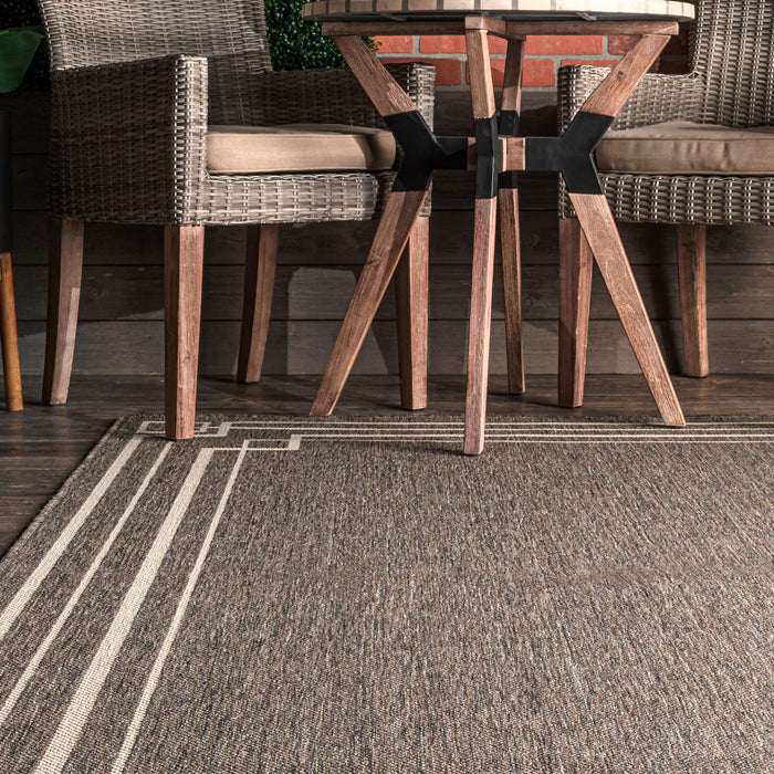 Indoor Outdoor Area Rug Grey 120x180 cm Transition Style