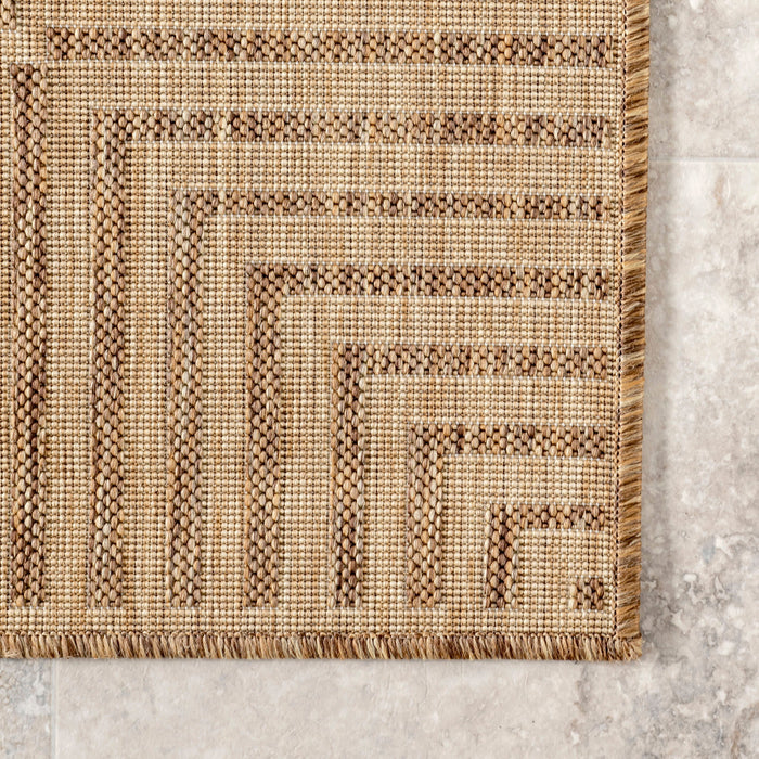 Indoor Outdoor Flatweave Area -matto Vaaleanruskea 200x300 cm