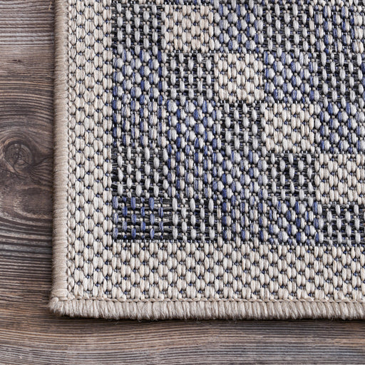 Indoor Outdoor Grey Aztec Trellis Area Rug 50x80 cm