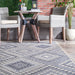 Indoor Outdoor Grey Aztec Trellis Area Rug 50x80 cm