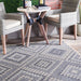 Indoor Outdoor Grey Aztec Trellis Area Rug 50x80 cm