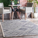 Indoor Outdoor Grey Aztec Trellis Area Rug 50x80 cm