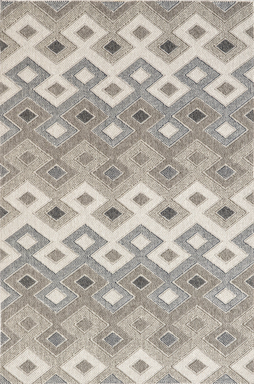 Indoor Outdoor Grey Geometric Area Rug 160x230 cm