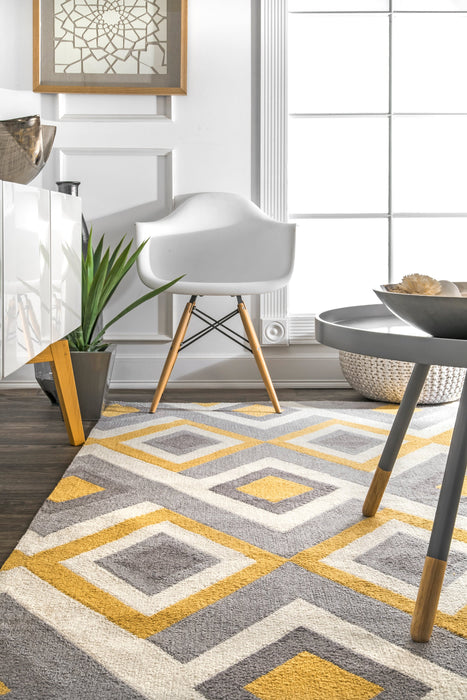 Interconnected Diamond Area Rug 120x180 cm Sunflower Design