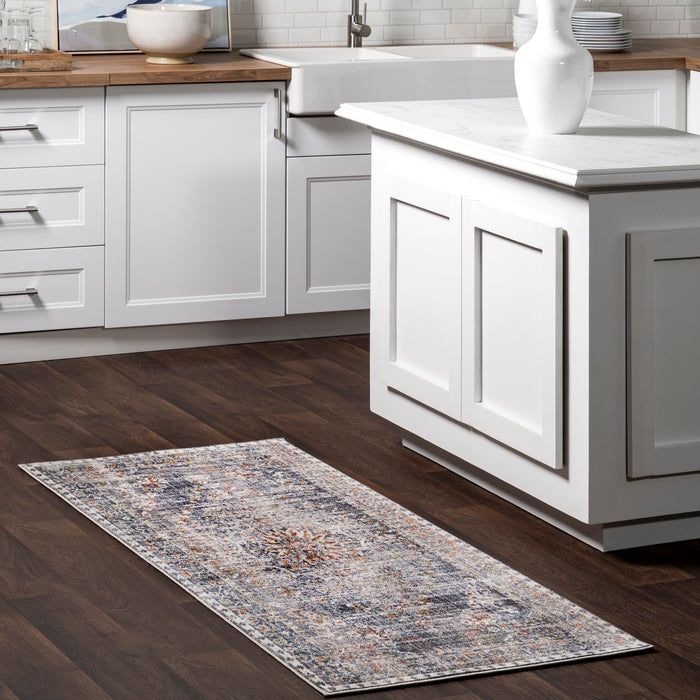 Intricate Grey Medallion Area Rug 160x230 cm