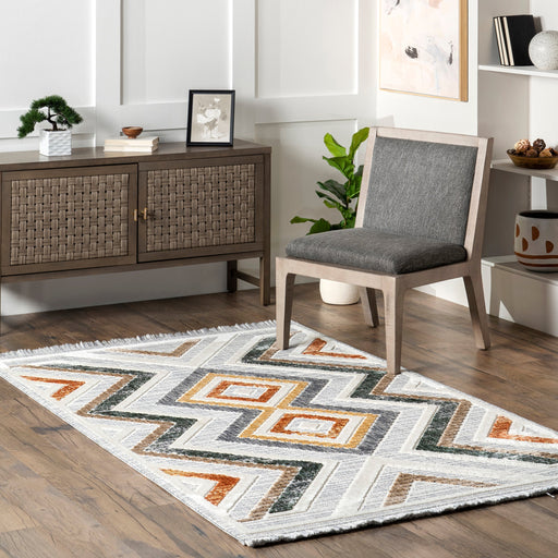 Irena Light Grey Zig Zag Area Rug 160x230 cm
