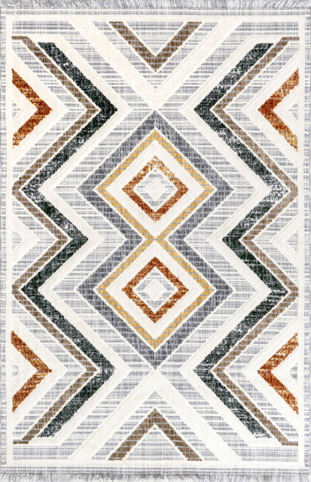 Irena Light Grey Zig Zag Area Rug 160x230 cm