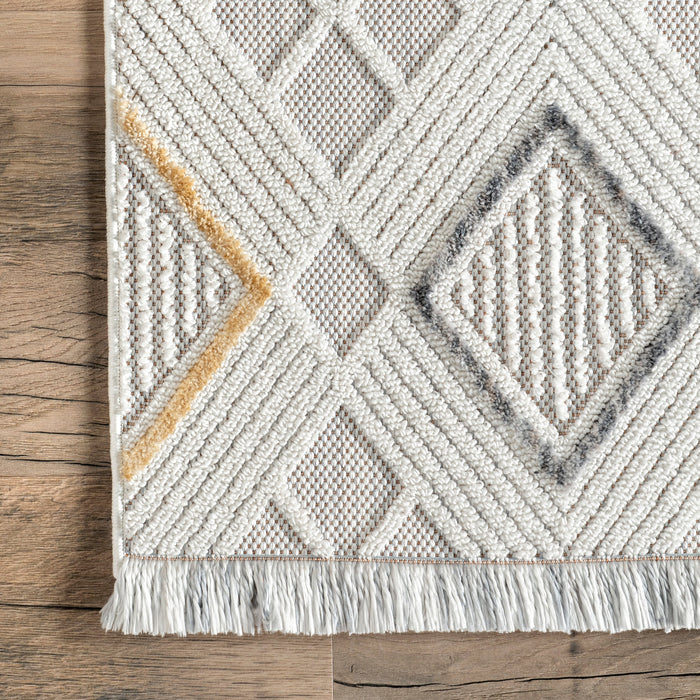 Iridescent Checkered Area Rug Light Grey 160x230 cm