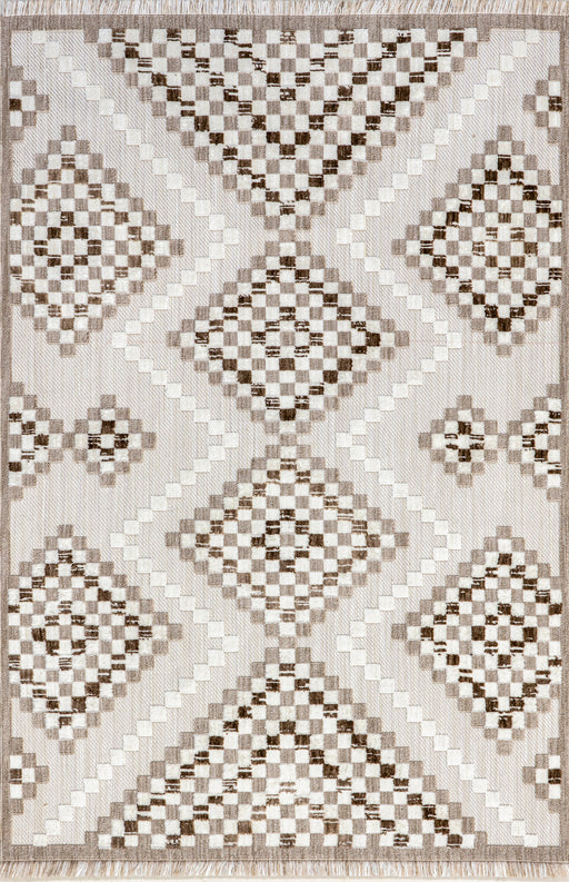Iridescent Diamond Area Rug 152 Cm Ivory