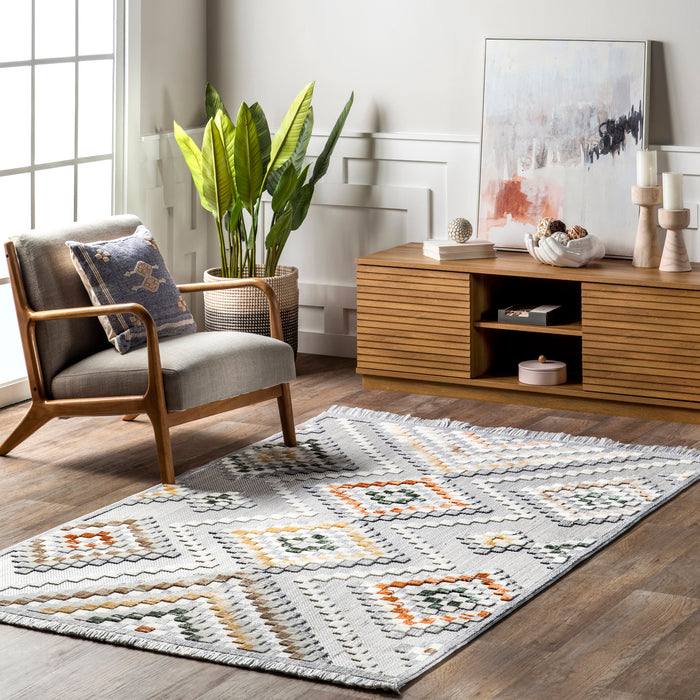 Iridescent Diamond Area Rug Light Grey 160x230 cm