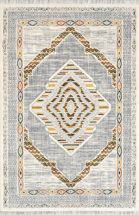 Iridescent Light Grey Crosshatch Area Rug 160x230 cm