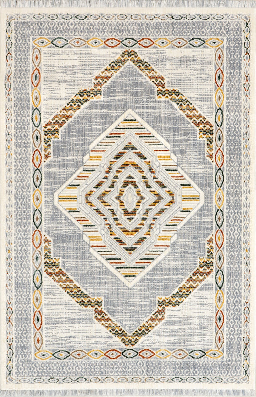Iridescent Light Grey Crosshatch Area Rug 160x230 cm