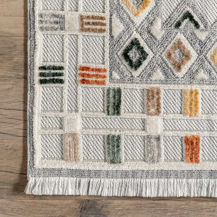 Iridescent Mini Diamonds Area Rug 152x91 cm Light Grey