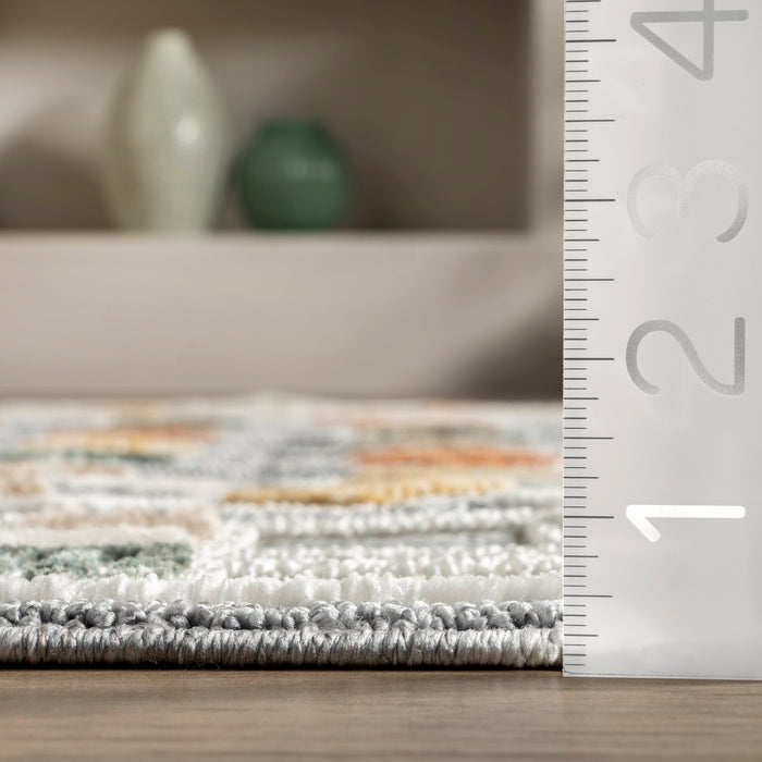 Iridescent Mini Diamonds Area Rug 152x91 cm Light Grey