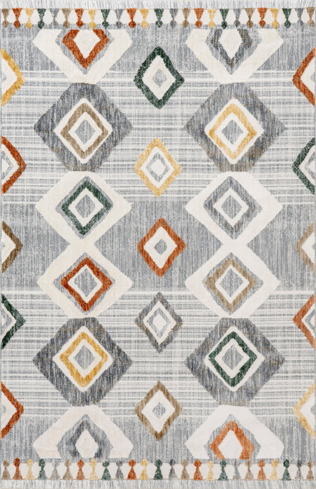 Iridescent Trellis Area Rug 160x230 cm Light Grey