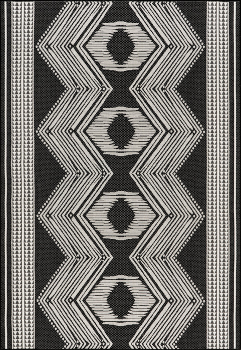 Iris Black Flatweave Rug For Indoor Outdoor Use 150x240 cm