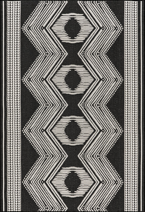 Iris Black Flatweave Rug For Indoor Outdoor Use 150x240 cm