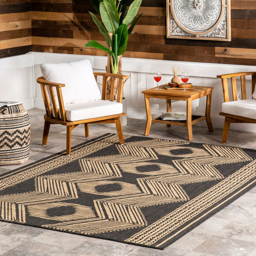 Iris Flatweave Rug for Indoor Outdoor Use Dark Grey 150x200 cm
