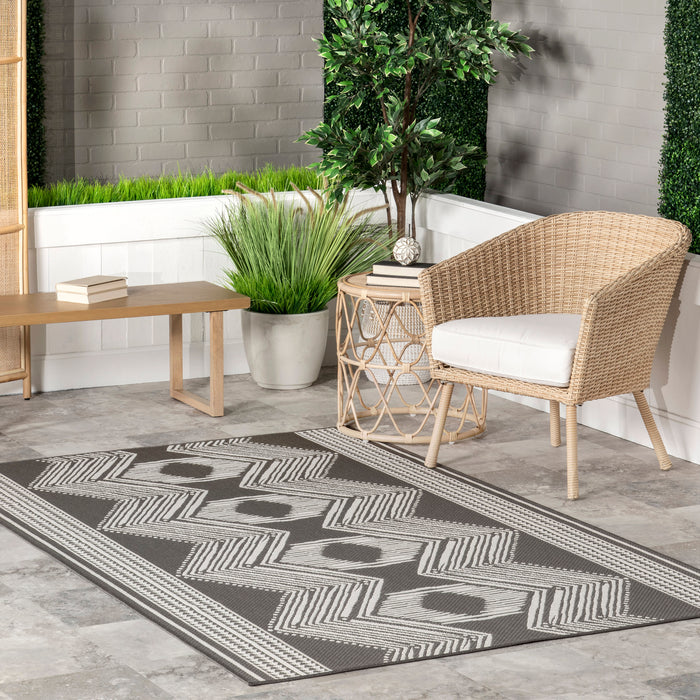 Iris Indoor Outdoor Flatweave Rug 120x180 cm Slate
