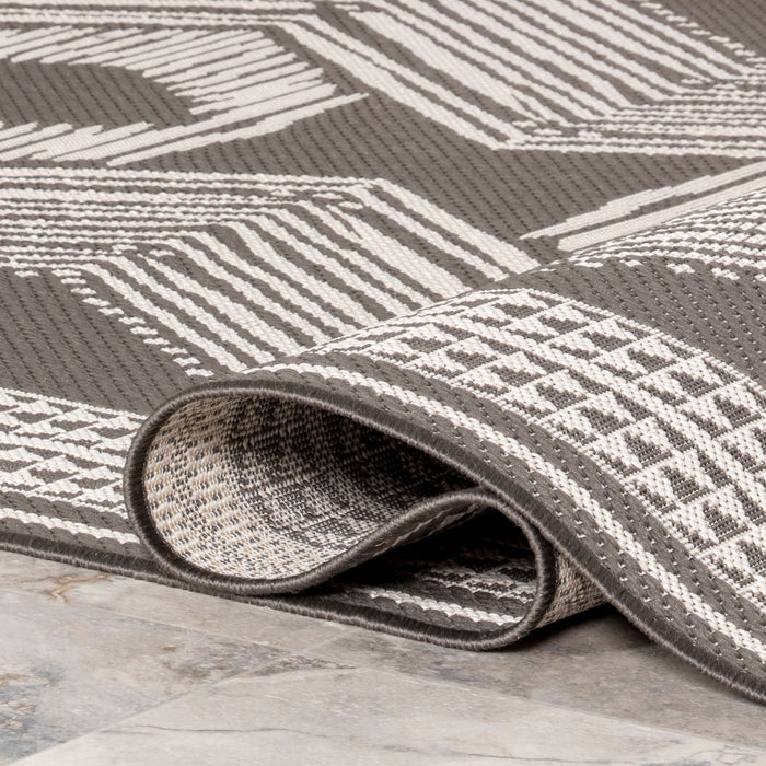 Iris Indoor Outdoor Flatweave Rug 120x180 cm Slate