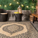 Iris Medallion Area Rug 5x7 Feet Charcoal