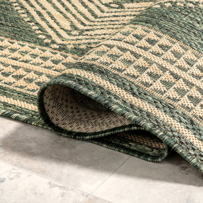 Iris Tropical Indoor Outdoor Flatweave Rug 150x240 cm Green