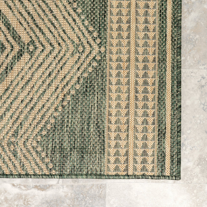 Iris Tropical Indoor Outdoor Flatweave Rug 150x240 cm Green
