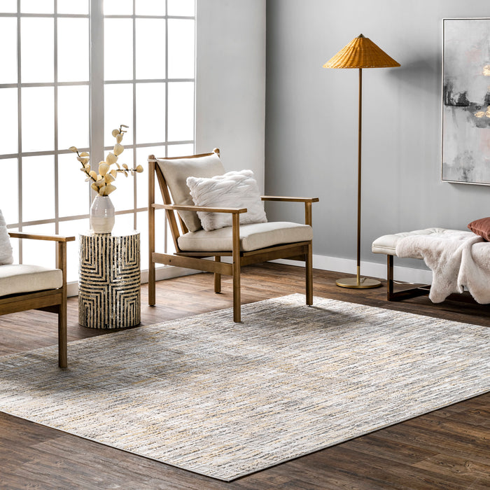Isabella Gold Crosshatch Area Rug 160x230 cm