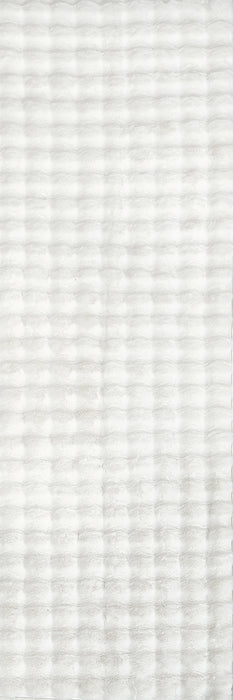 Ivana Checkered Plush Washable Area Rug 120x180 cm Off White