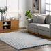 Ivana Silver Checkered Plush Washable Cloud Rug 120x180 cm