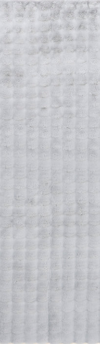 Ivana Silver Washable Checkered Plush Cloud Rug 100x150 cm