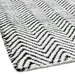 Ives Modern Geometric Chevron Zigzag Hand-Woven Jute&Cotton Durable Textured Soft-Touch Flatweave Black/White Runner