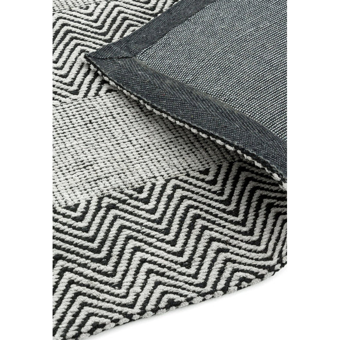 Ives Modern Geometric Chevron Zigzag Hand-Woven Jute&Cotton Durable Textured Soft-Touch Flatweave Grey Rug